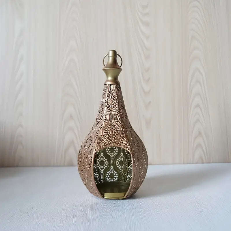 KasbahGlow Moroccan Metal Lantern Candle Holder-Silver
