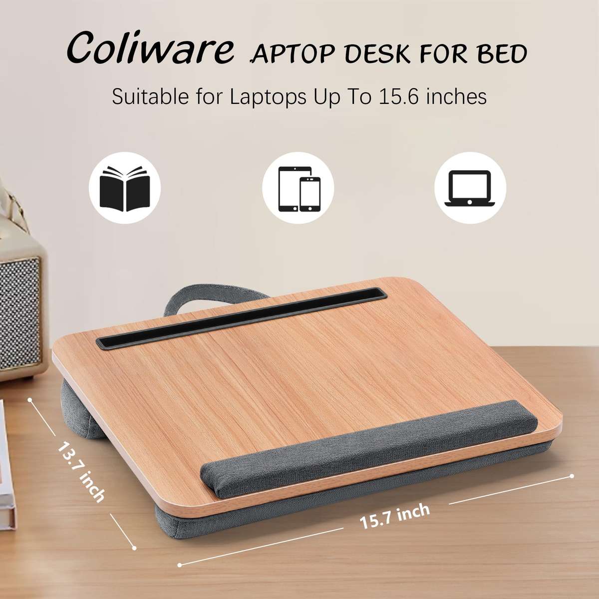 CushioLap Wooden Laptop Desk