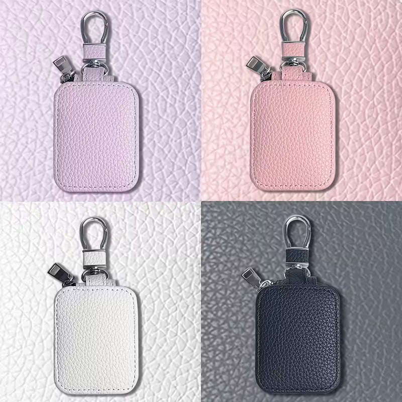 Faux Leather Mini Keychain Pouch & Earbuds Case