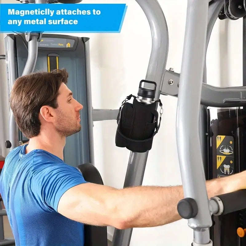 Magnetic Water Bottle Gym Sleeve - Black