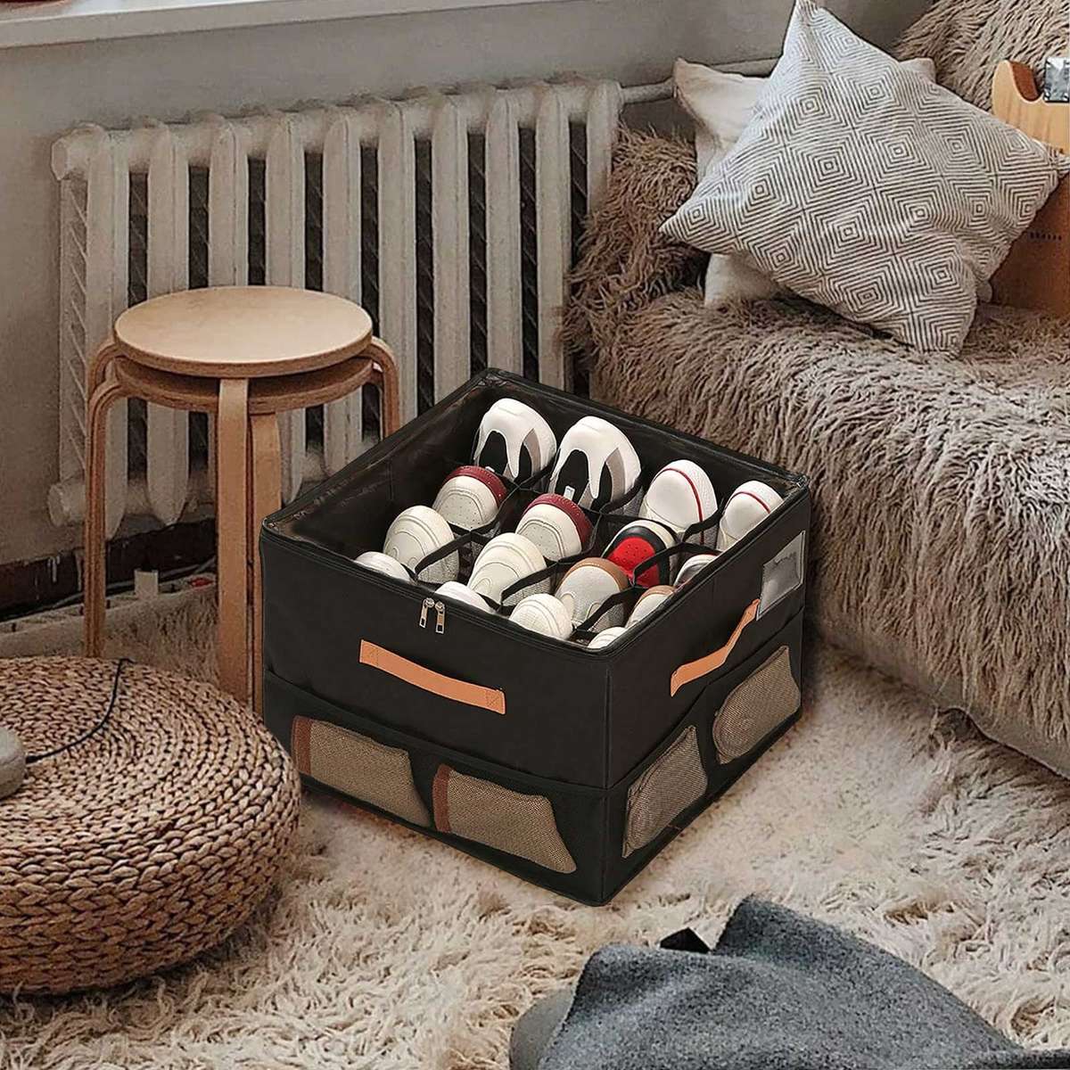 Home Textile Storage Organizer  Foldable with Side Pockets