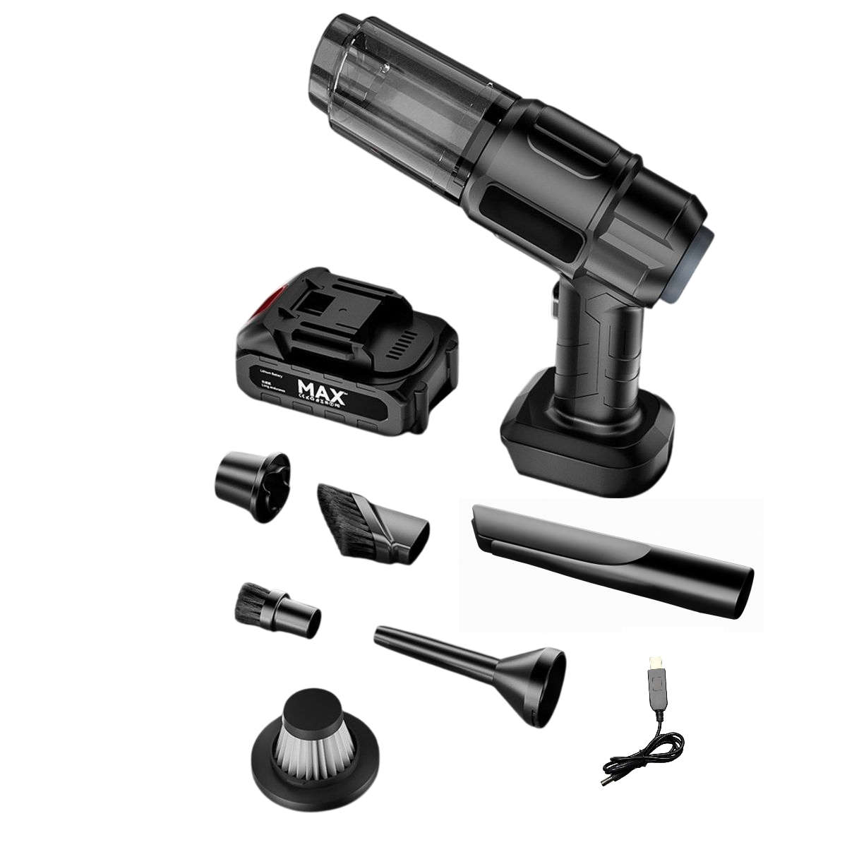 Handheld Cordless Vacuum Cleaner  Compact, Powerful Suction, 6000 mAh Battery, USB Rechargeable
