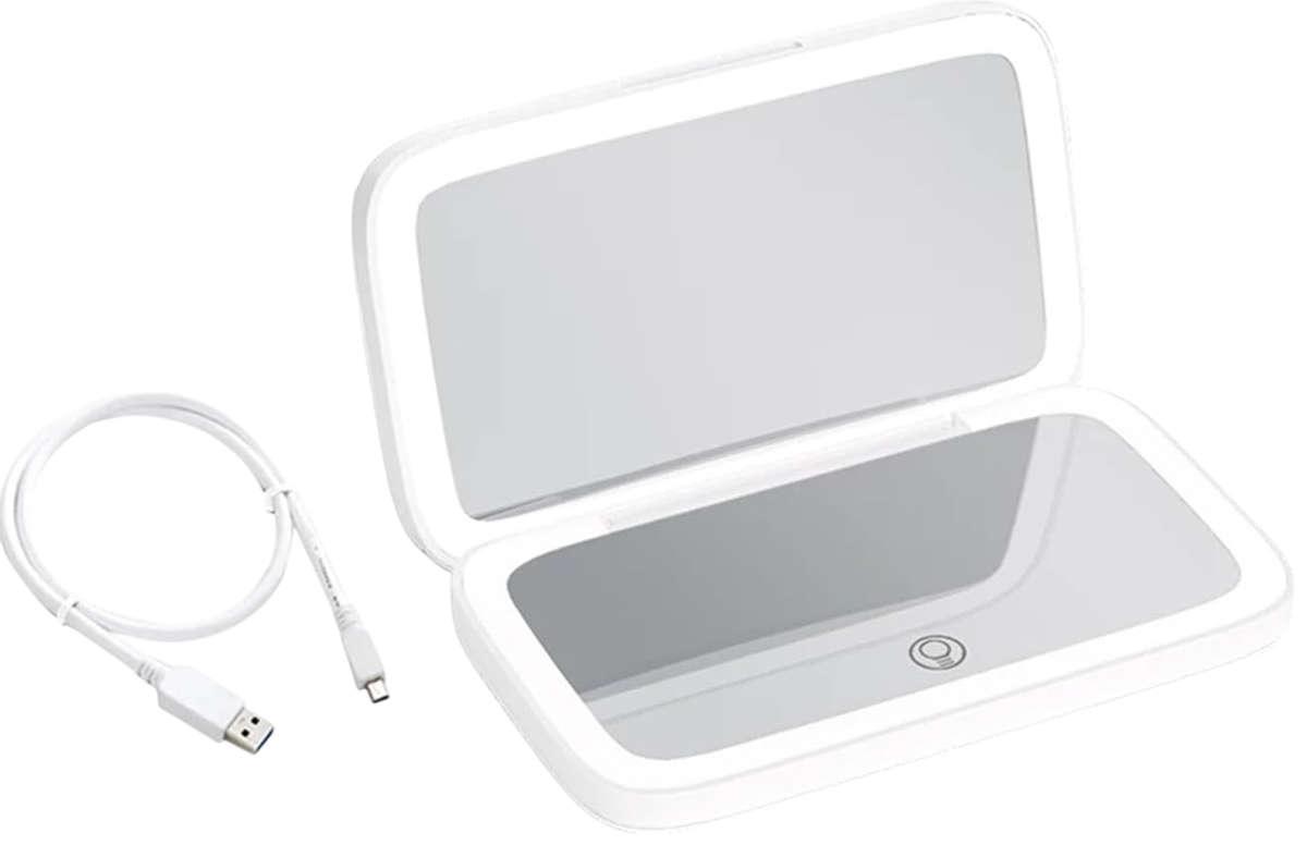 Rechargeable LED Makeup Mirror  DualSided with 5X Magnification - White