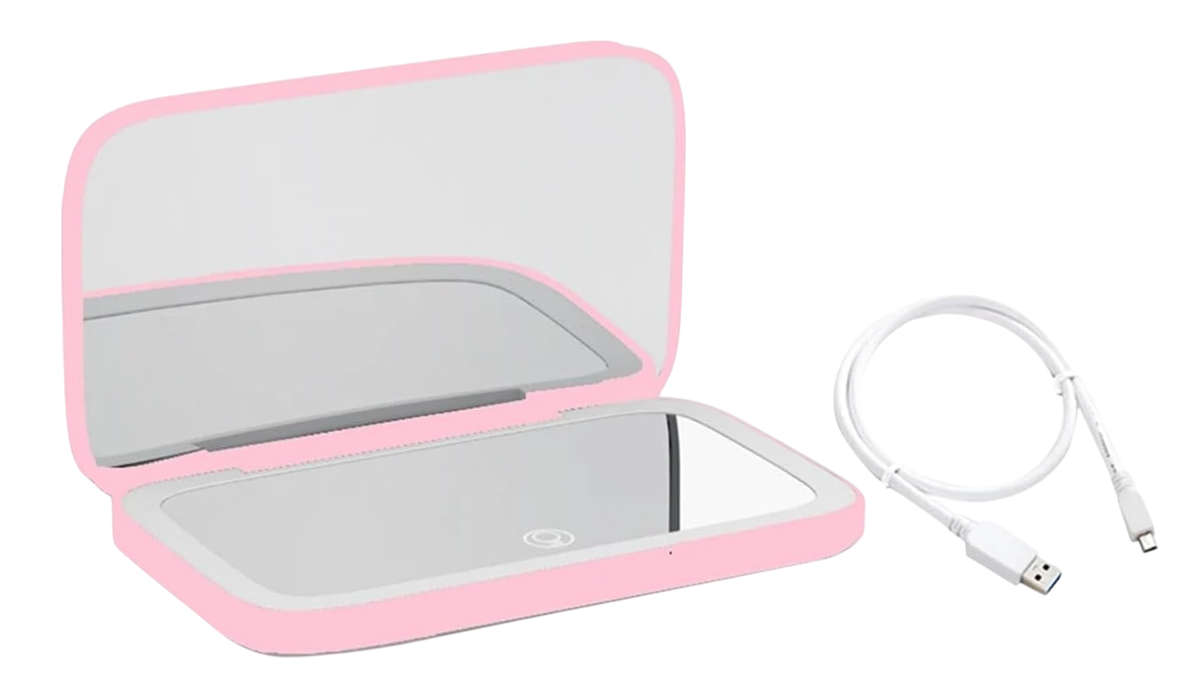 Rechargeable LED Makeup Mirror  DualSided with 5X Magnification - White