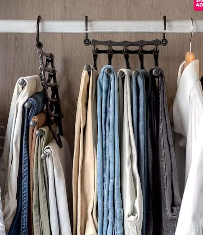 5in1 Foldable Pants Hangers  SpaceSaving Wardrobe Organizer