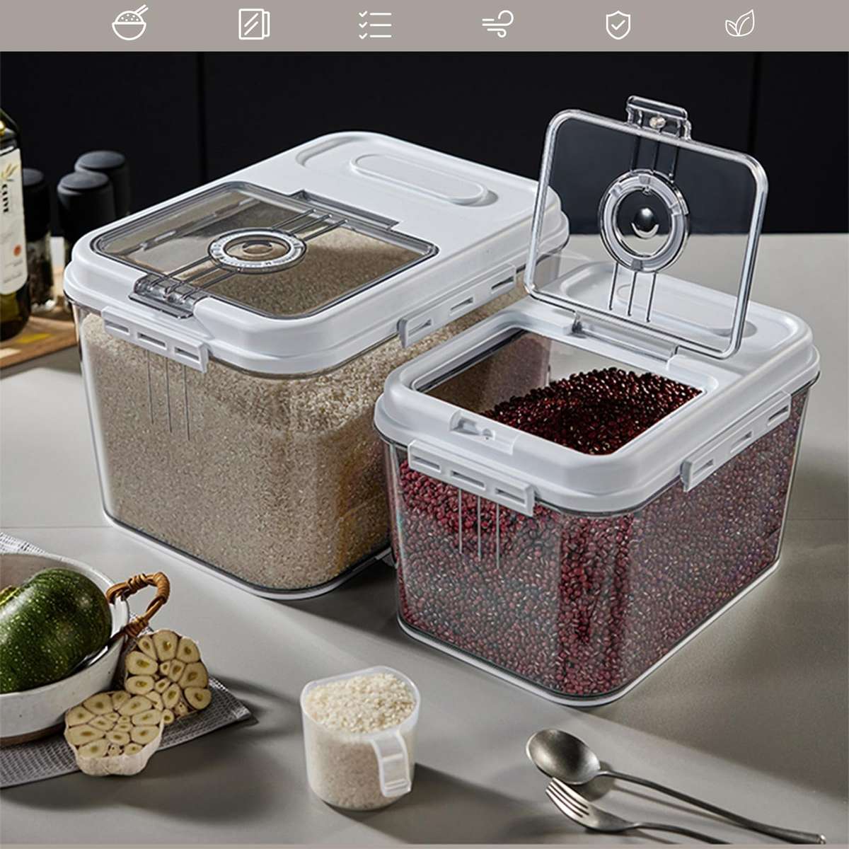 Airtight Food  Grain Storage Container - Large