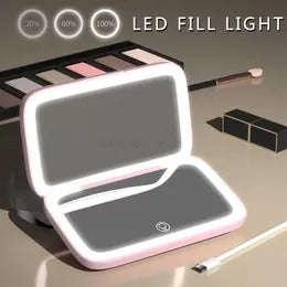 Rechargeable LED Makeup Mirror  DualSided with 5X Magnification - White