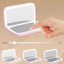 Rechargeable LED Makeup Mirror  DualSided with 5X Magnification - White