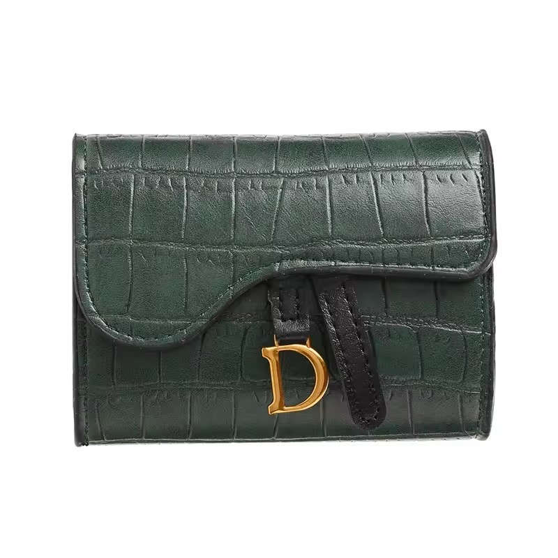 PU Croc Leather Style Women's Multi Card Wallet-GREEN