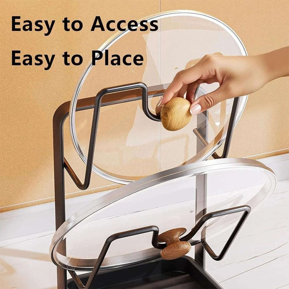 Multifunctional Kitchen Pot Lid Storage Rack  DoubleLayer Organizer