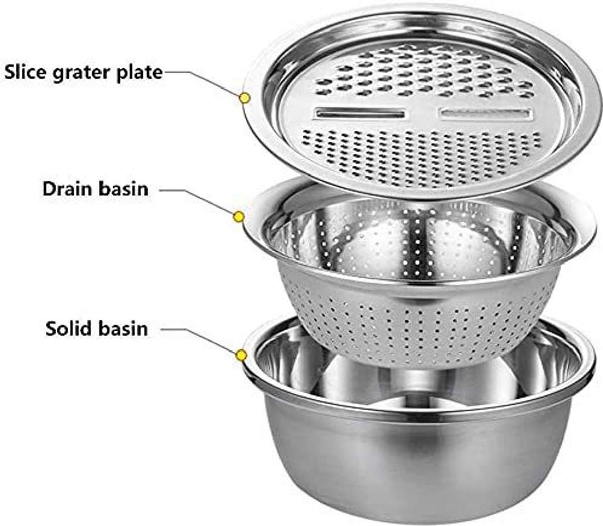 ChefMate 3in1 Stainless Steel Colander Se
