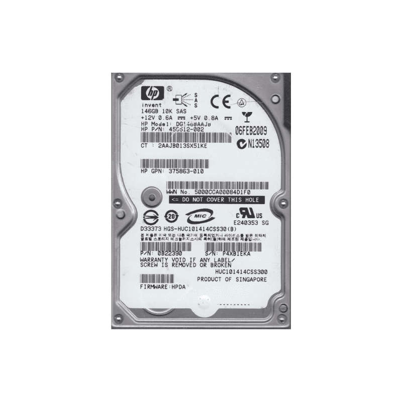 HP 146GB 2.5 SAS HDD 0B22390 - FOR SERVERS ONLY - Gold Choice