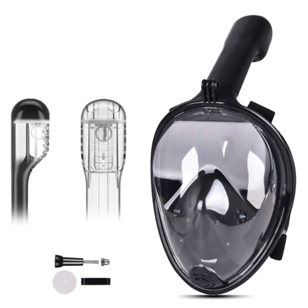 Smaco M2068G Full Face Snorkeling Mask - Black - Small/Medium