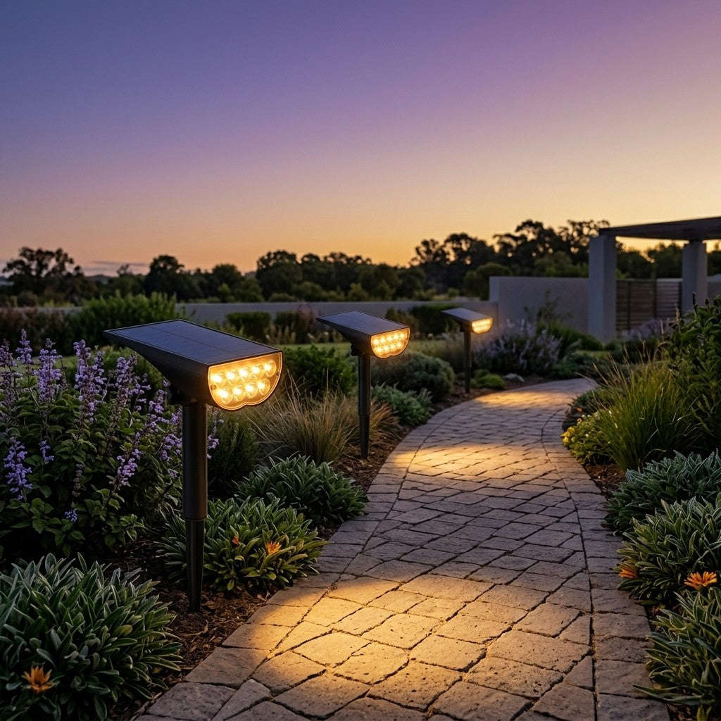 Solar Garden Spotlight  RGB Colour & Warm Light | Outdoor Waterproof