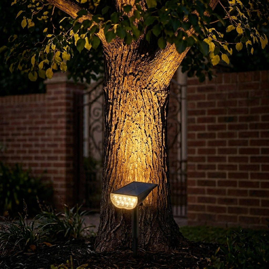 Solar Garden Spotlight  RGB Colour & Warm Light | Outdoor Waterproof