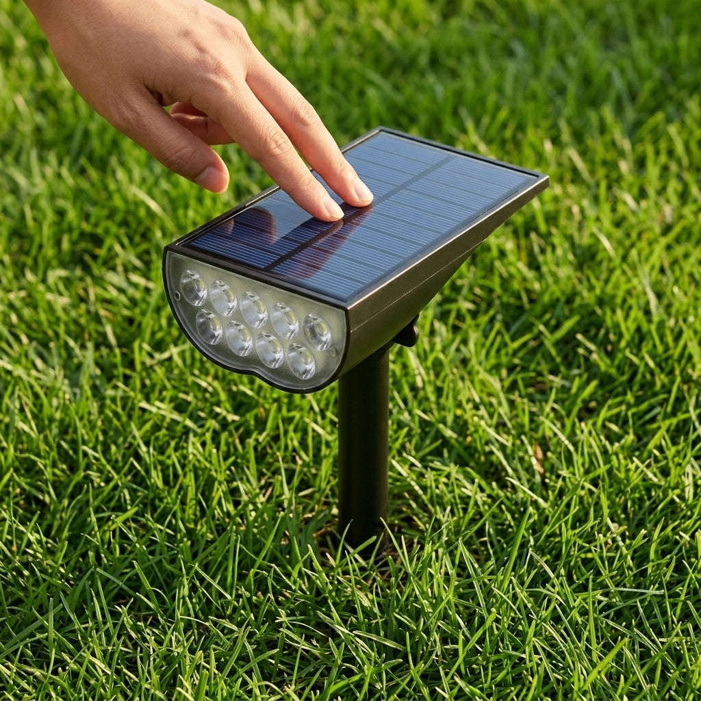 Solar Garden Spotlight  RGB Colour & Warm Light | Outdoor Waterproof