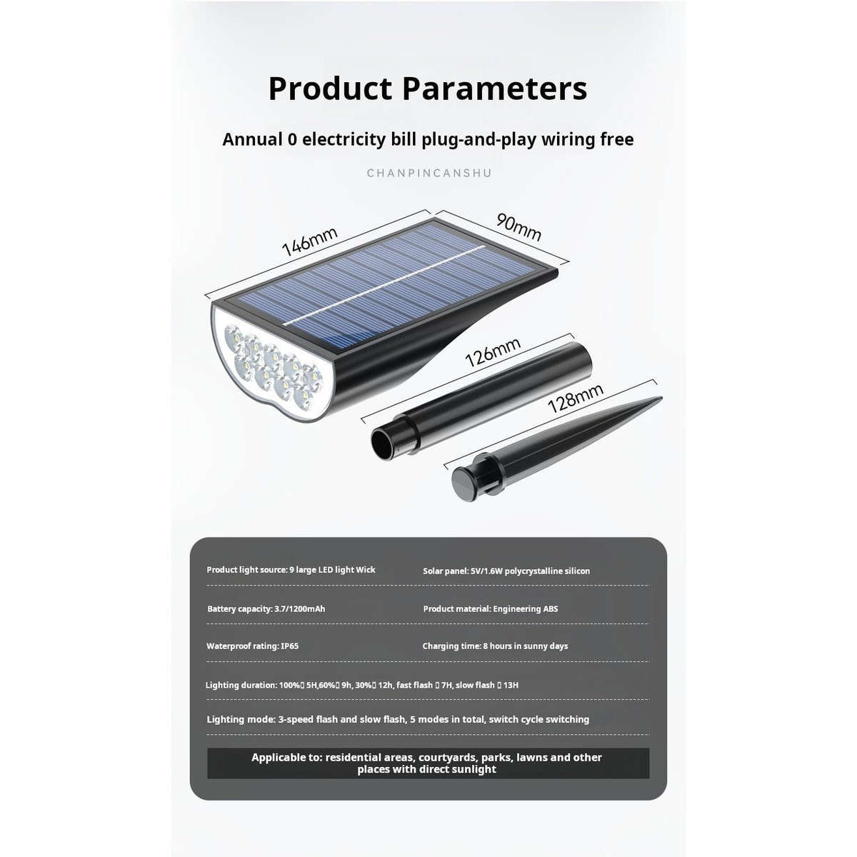 Solar Garden Spotlight  RGB Colour & Warm Light | Outdoor Waterproof
