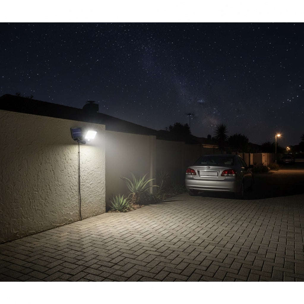 Solar Security Light 2 Pack  Motion Sensor Outdoor Floodlight