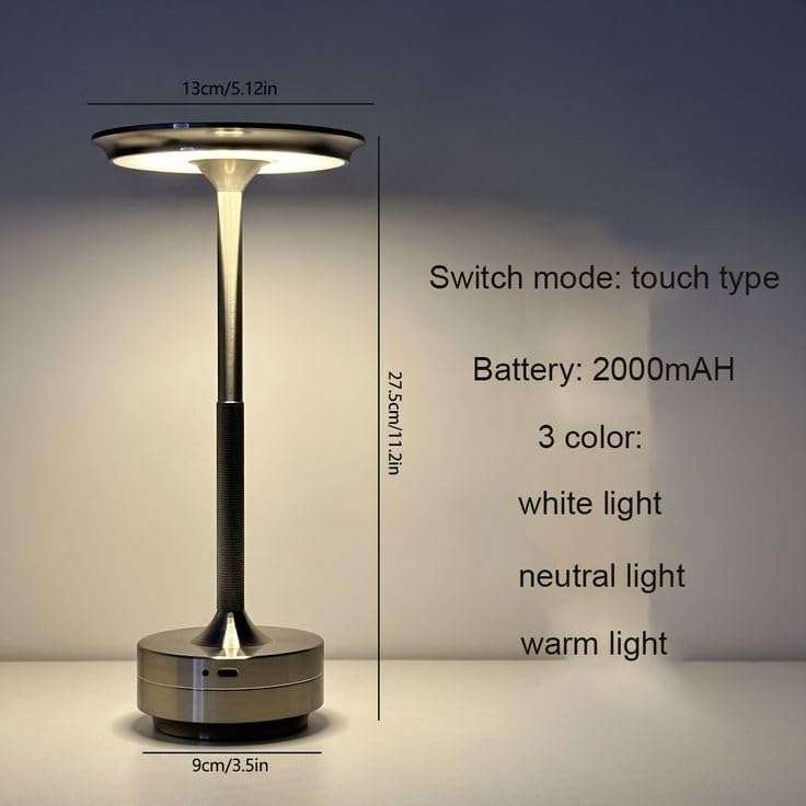 Rechargeable LED Table Lamp | Touch Control | 3 Colour Modes