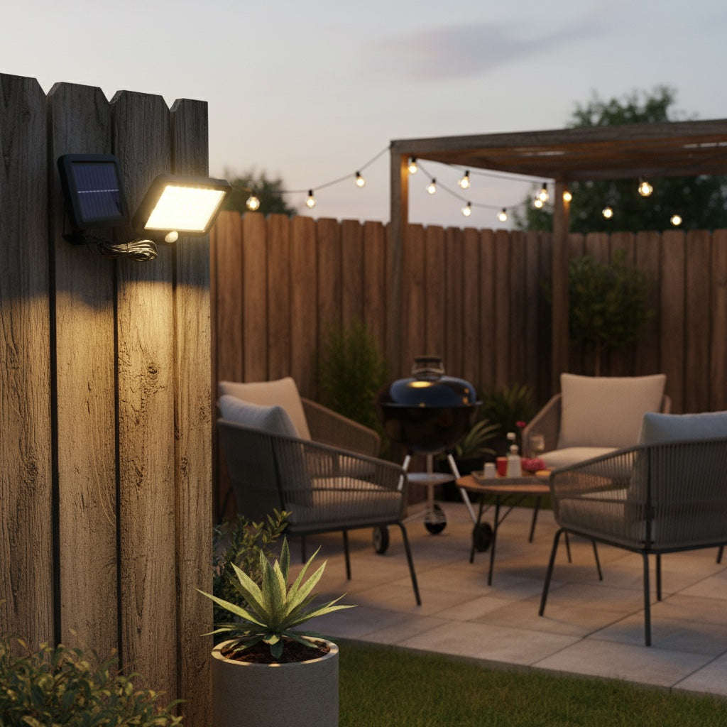 Solar Security Light 2 Pack  Motion Sensor Outdoor Floodlight