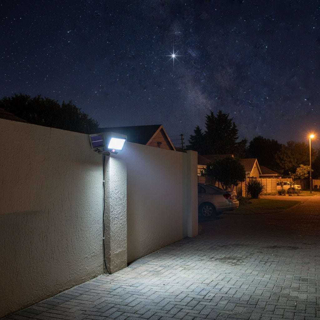 Solar Security Light 2 Pack  Motion Sensor Outdoor Floodlight