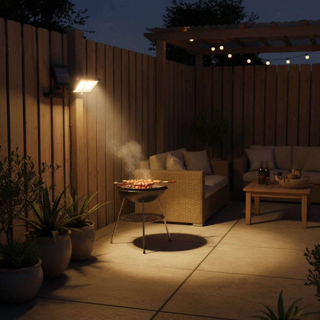 Solar Security Light 2 Pack  Motion Sensor Outdoor Floodlight