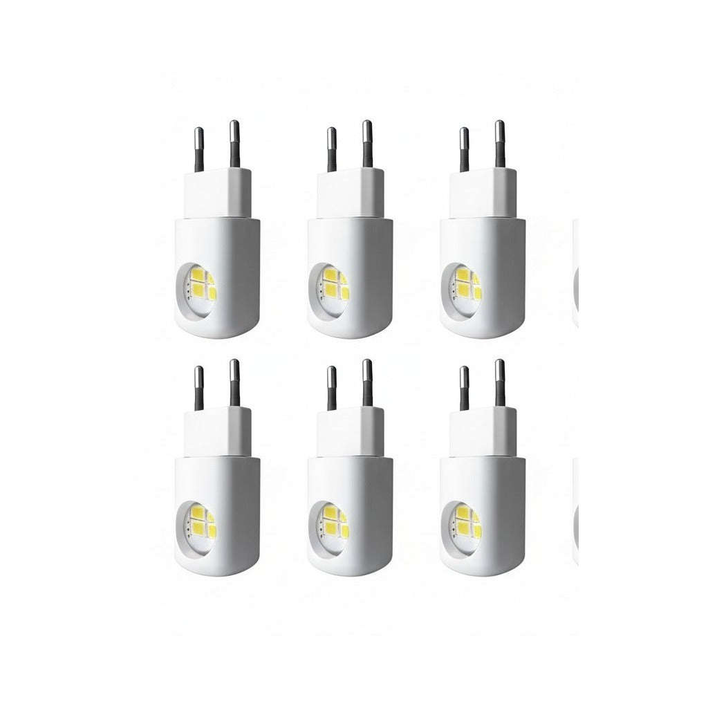 LumiLiving Mini LED Night Light 6-Pack | Plug-In Dusk-to-Dawn Sensor | Warm White
