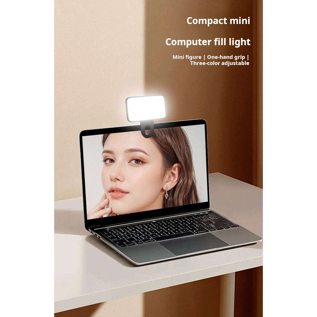 Clip-On Selfie Fill Light 2-Pack | Tri-Color USB Rechargeable for Phone Laptop Live Streaming