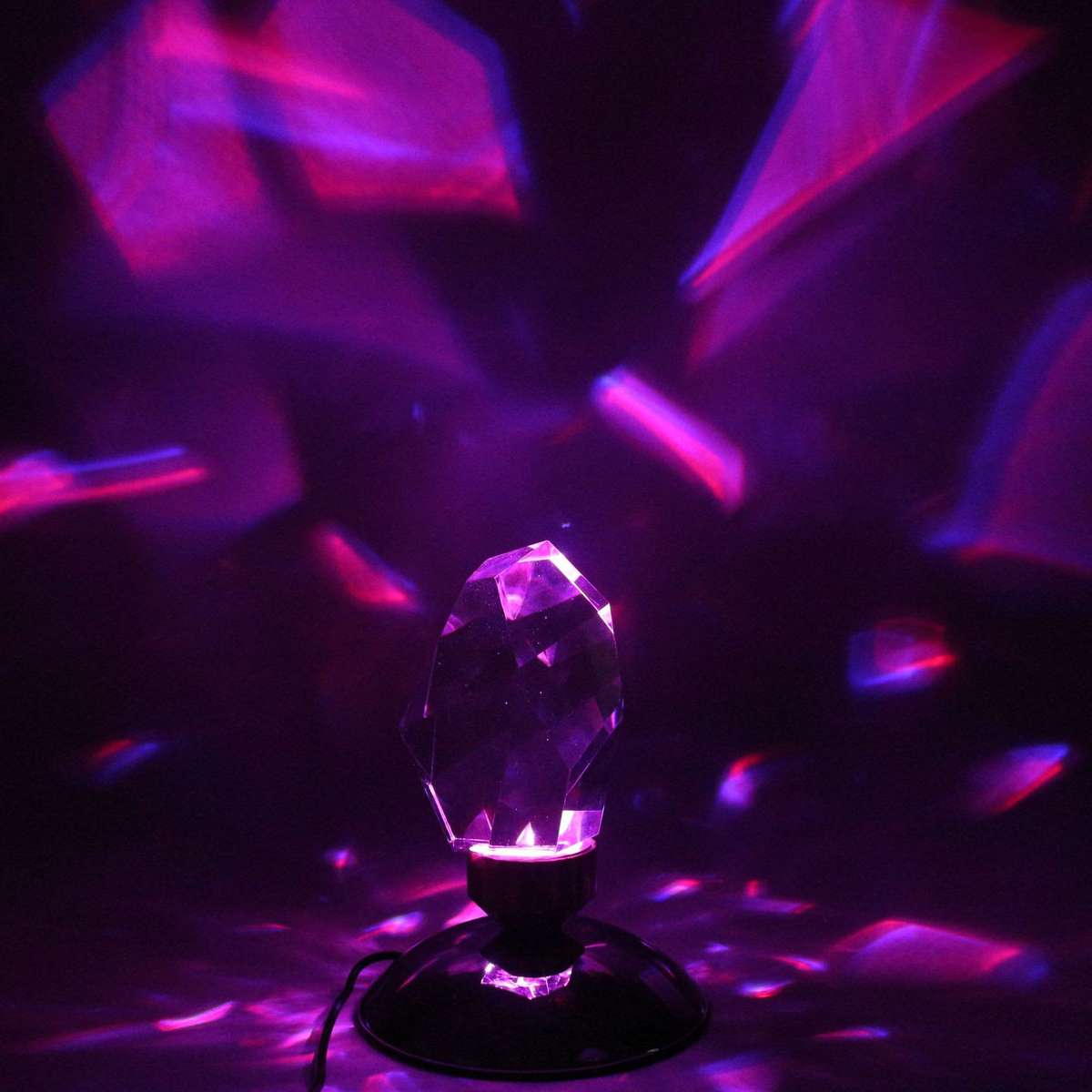 LED RGB Diamond Crystal Desk Lamp - 16 Color Remote Control USB Night Light