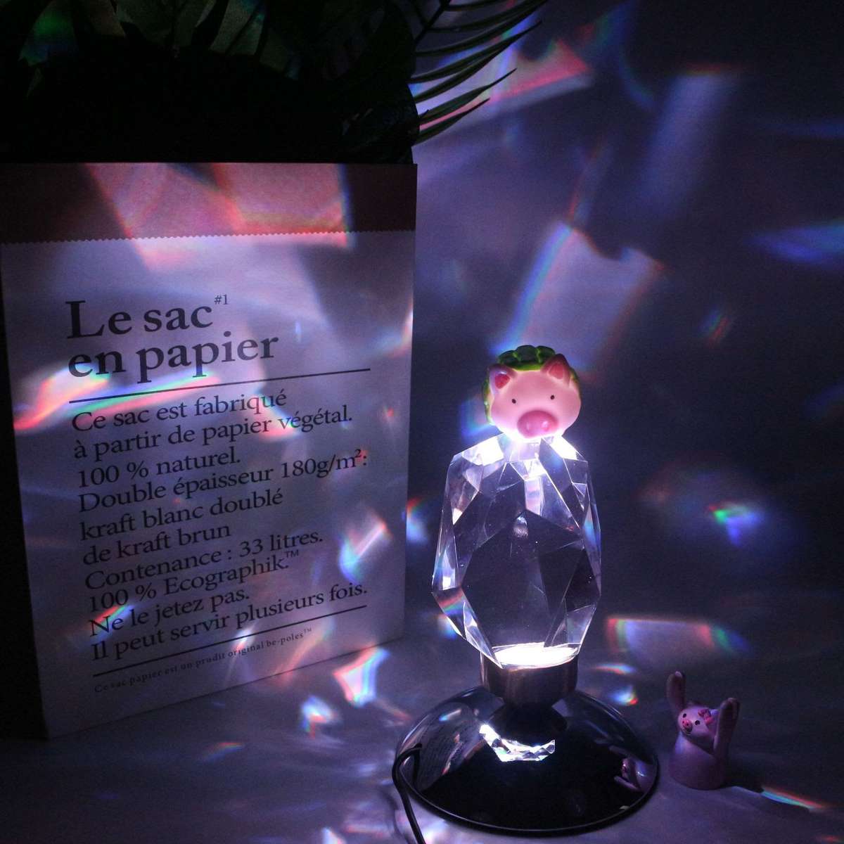 LED RGB Diamond Crystal Desk Lamp - 16 Color Remote Control USB Night Light