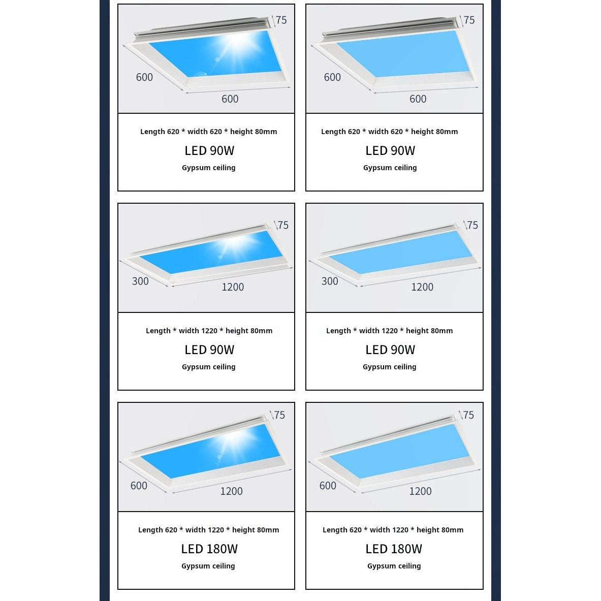Skylight Recessed Ultra-Thin LED Panel Light  High CRI Natural Daylight, Smart Ceiling Mount