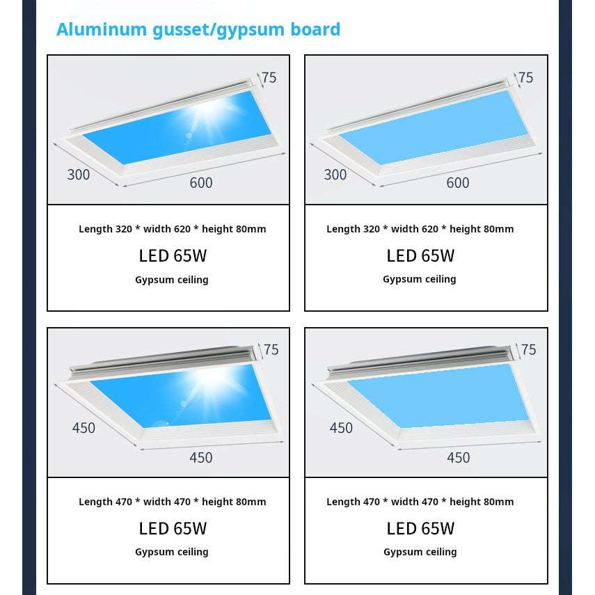 Skylight Recessed Ultra-Thin LED Panel Light  High CRI Natural Daylight, Smart Ceiling Mount