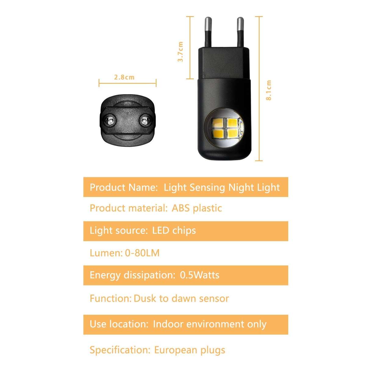 LumiLiving Mini LED Night Light 6-Pack | Plug-In Dusk-to-Dawn Sensor | Warm White