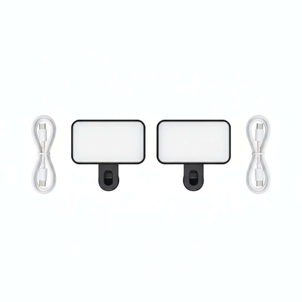 Clip-On Selfie Fill Light 2-Pack | Tri-Color USB Rechargeable for Phone Laptop Live Streaming