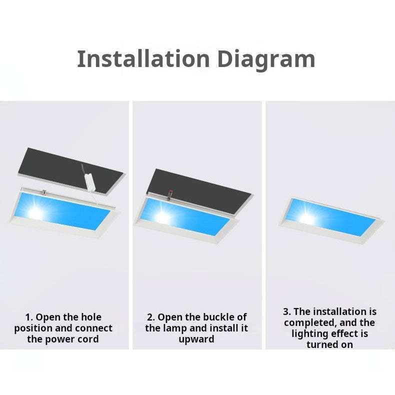 Skylight Recessed Ultra-Thin LED Panel Light  High CRI Natural Daylight, Smart Ceiling Mount