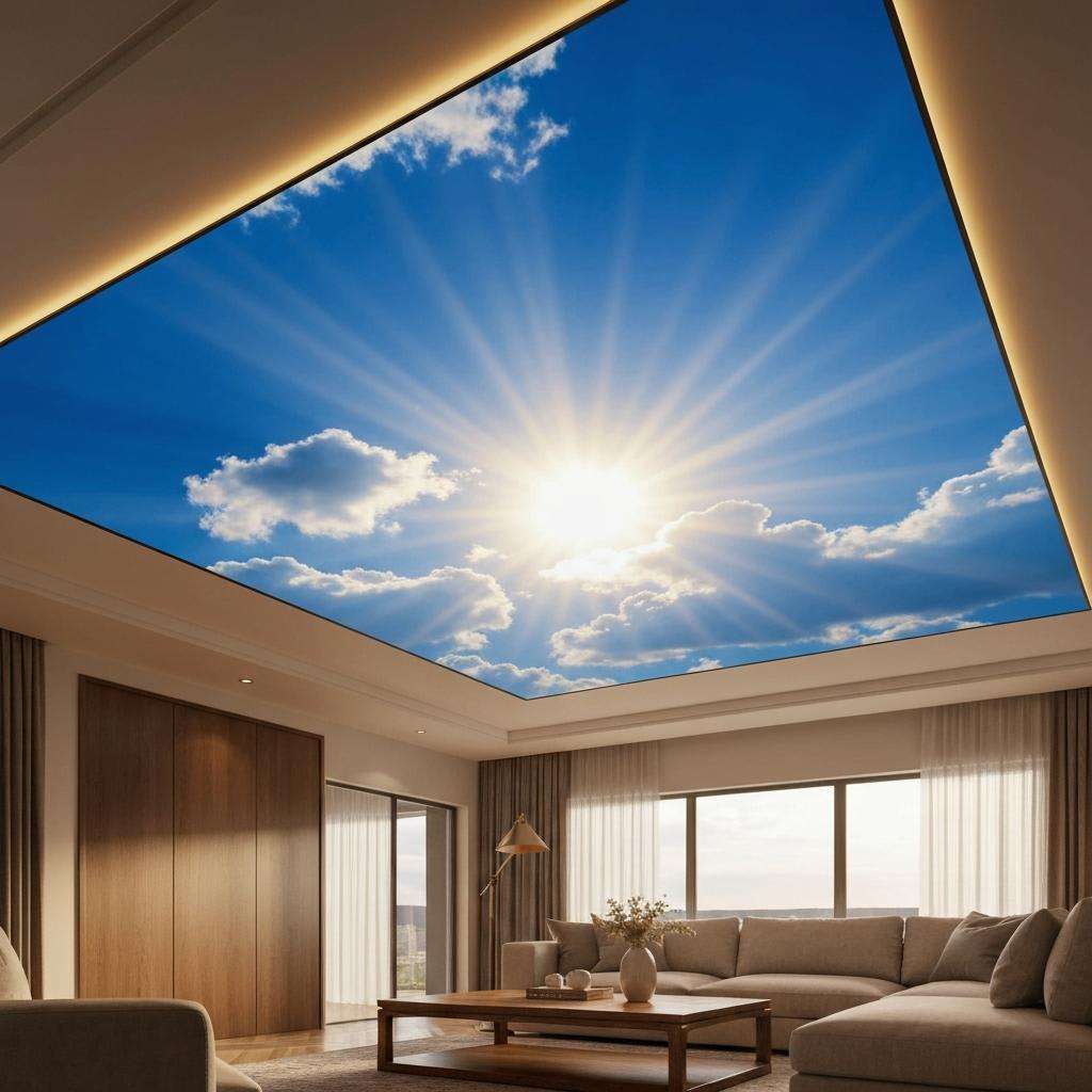 Skylight Recessed Ultra-Thin LED Panel Light  High CRI Natural Daylight, Smart Ceiling Mount