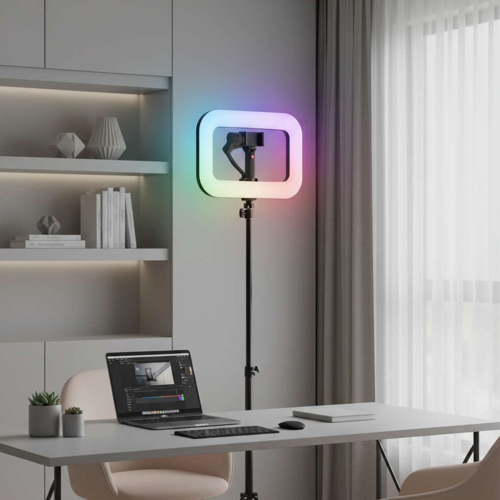 LumiLiving 26cm color Ring Light with 2.1m Floor Stand
