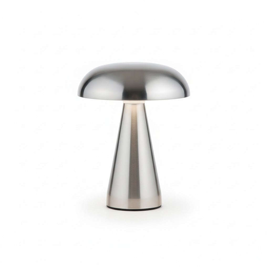 Danish Mushroom Table Lamp  Rechargeable LED, Touch Dimmer
