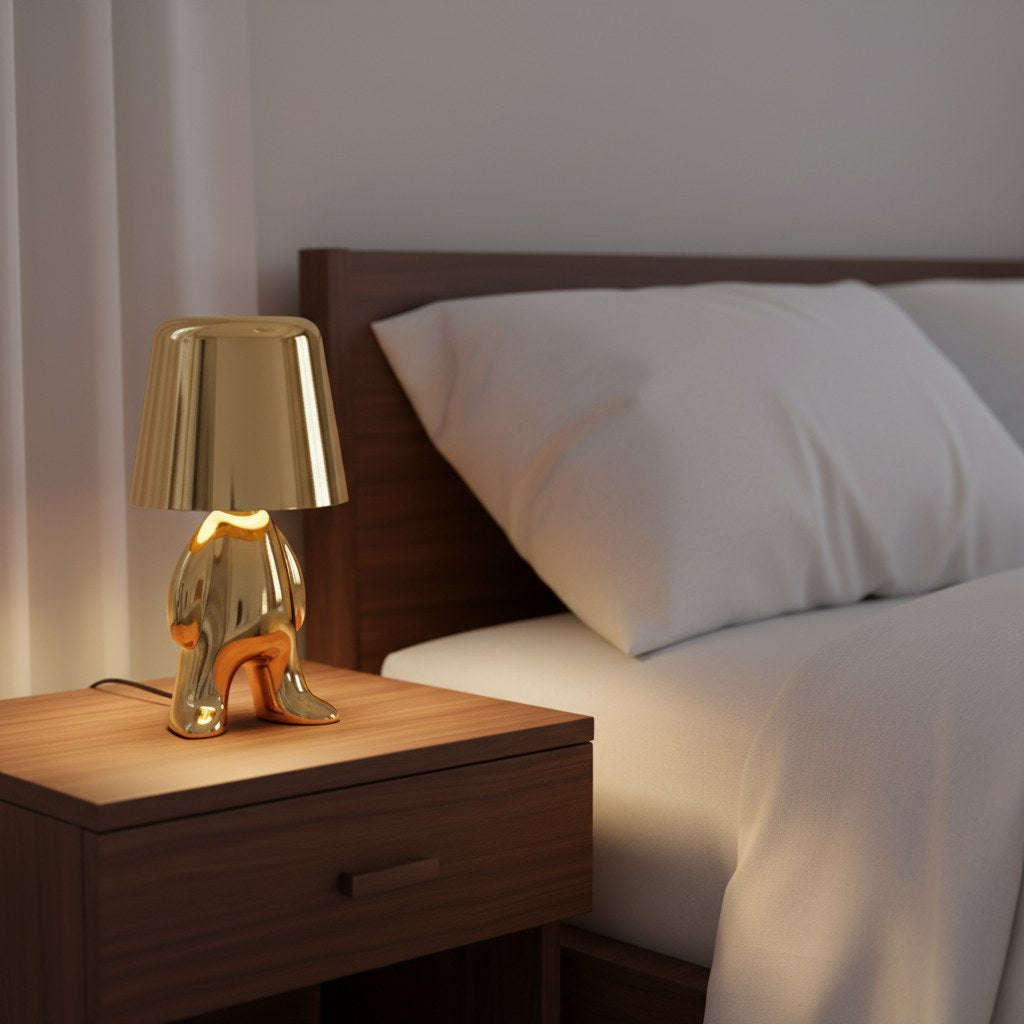 Little Golden Man Decorative Table Lamp | Rechargeable Touch Night Light