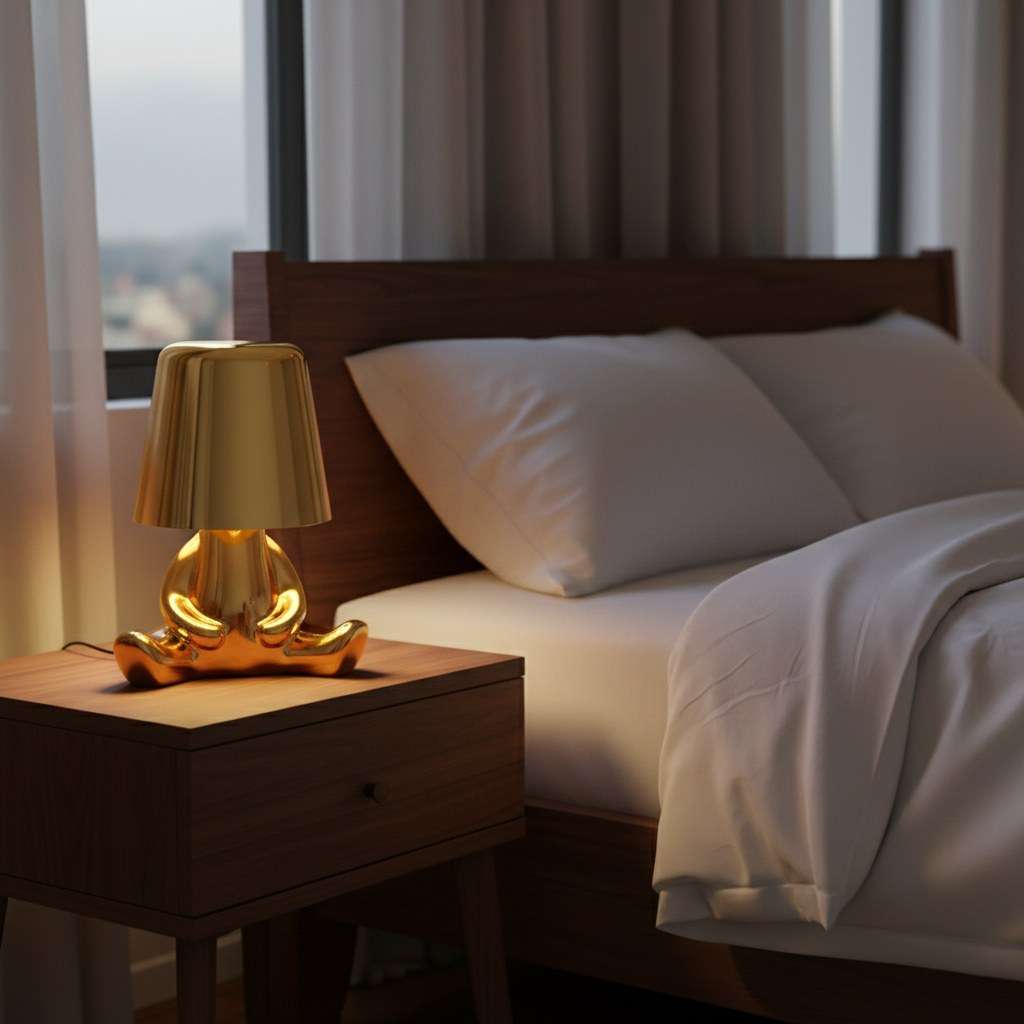 Little Golden Man Decorative Table Lamp | Rechargeable Touch Night Light