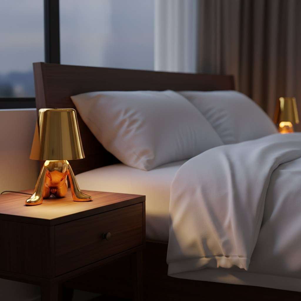Little Golden Man Decorative Table Lamp | Rechargeable Touch Night Light