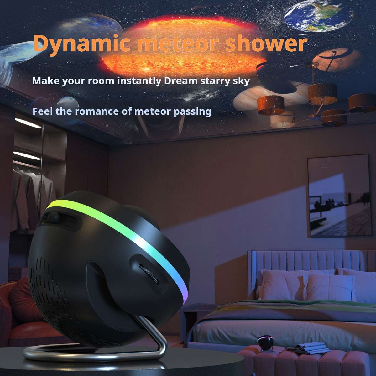 Space Ball Meteor HD Projection Lamp - Galaxy Starry Sky Night Light