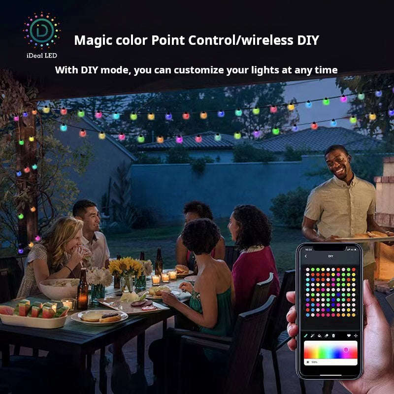 RGB Smart LED String Lights - Bluetooth App Control | Ball, Pineapple & Star Shapes | IP68 Waterp...