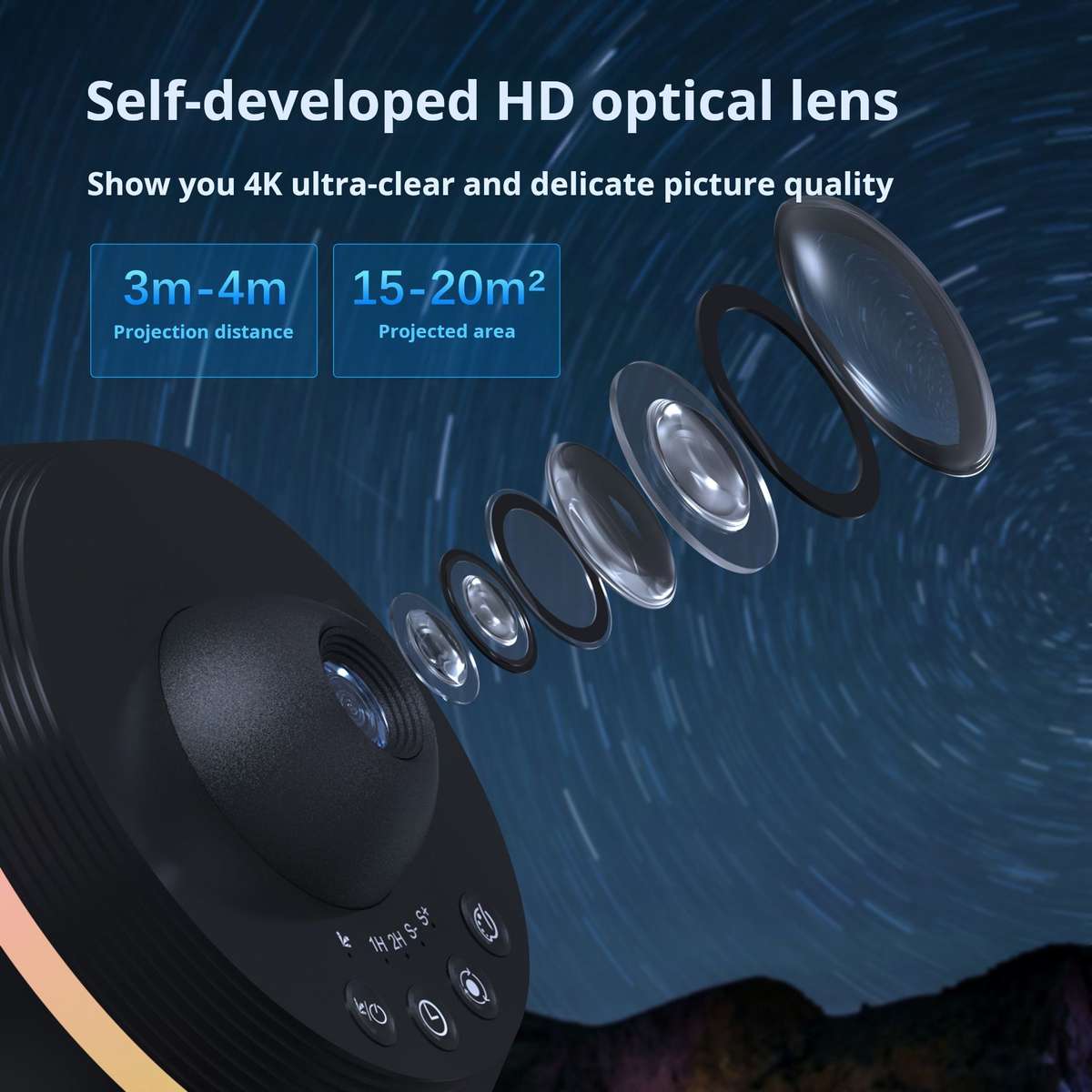 Space Ball Meteor HD Projection Lamp - Galaxy Starry Sky Night Light