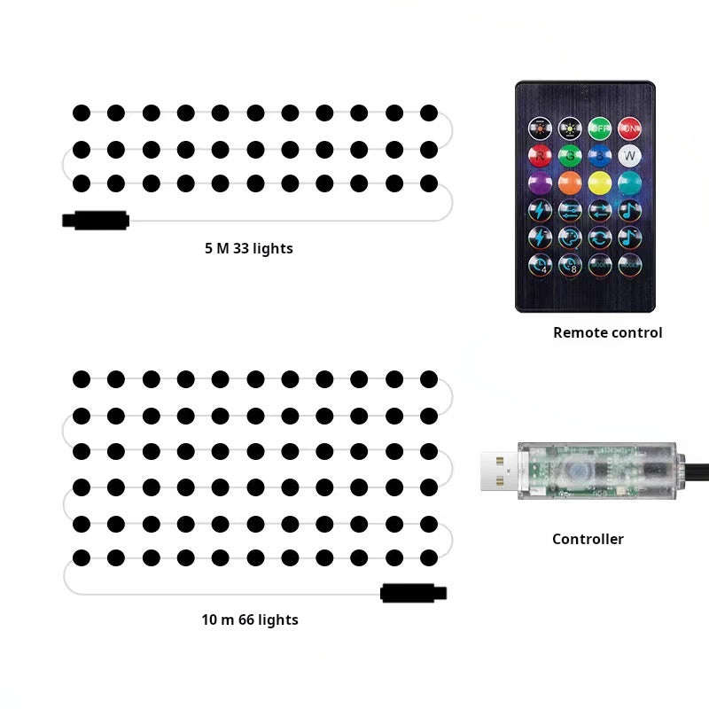 RGB Smart LED String Lights - Bluetooth App Control | Ball, Pineapple & Star Shapes | IP68 Waterp...
