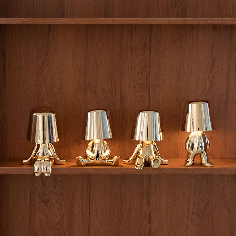Little Golden Man Decorative Table Lamp | Rechargeable Touch Night Light