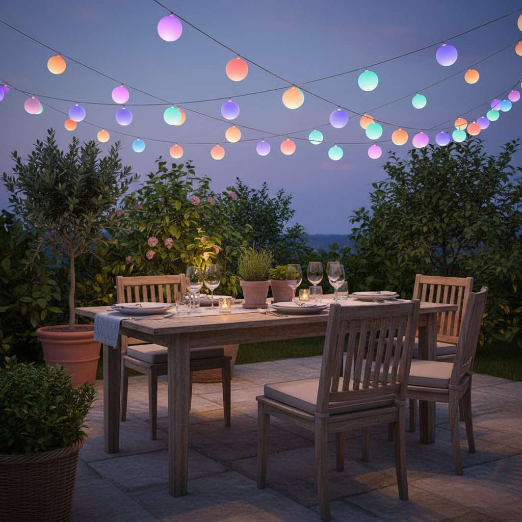 RGB Smart LED String Lights - Bluetooth App Control | Ball, Pineapple & Star Shapes | IP68 Waterp...