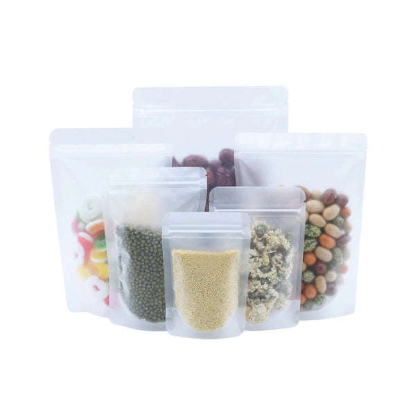 Frosted Plastic Stand Up Pouches  Various Sizes Available - SAMPLES