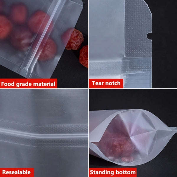Frosted Plastic Stand Up Pouches  Various Sizes Available - SAMPLES