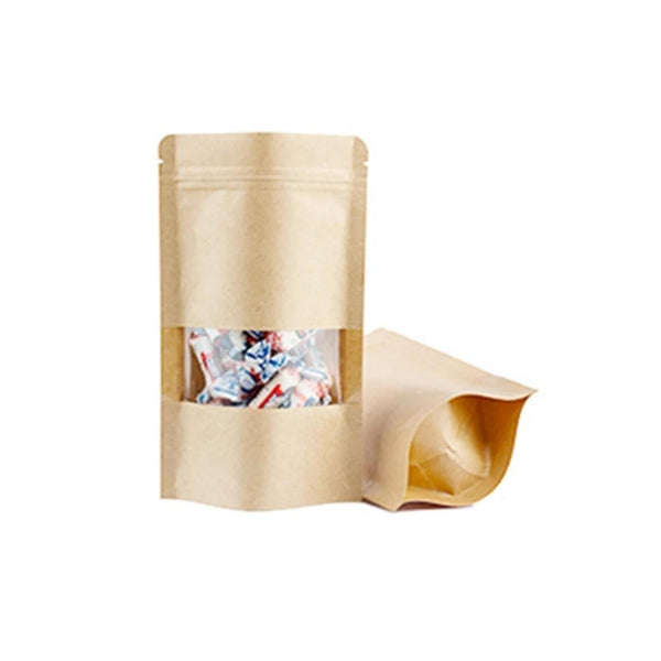 Glossy Kraft Paper Pouches with Window - SAMPLES/ SINGLES